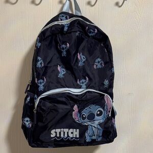 NWT Disney x Primark Stitch foldable reusable backpack Lightweight Nylon Blue